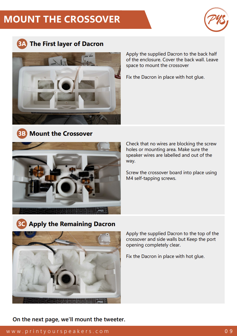 Screenshot of the Emanate 4C single-piece build guide